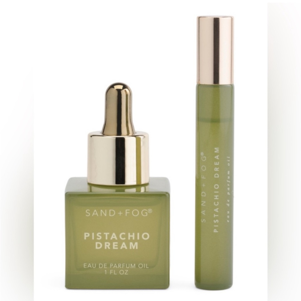 NIB SAND+FOG 2pk Pistachio Dream Oil Dropper & Rollerball Set